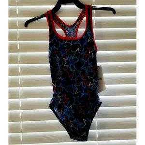 Speedo Girl's Size 8 Bathing Suit, Red, White, & Blue Stars New w/ Tags NWT